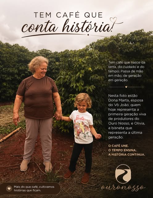 Registro publicado pela OuroNosso: Dona Marta e sua bisneta Olivia na lavoura